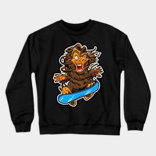 Cute Bigfoot or Sasquatch Snowboarder Crewneck Sweatshirt